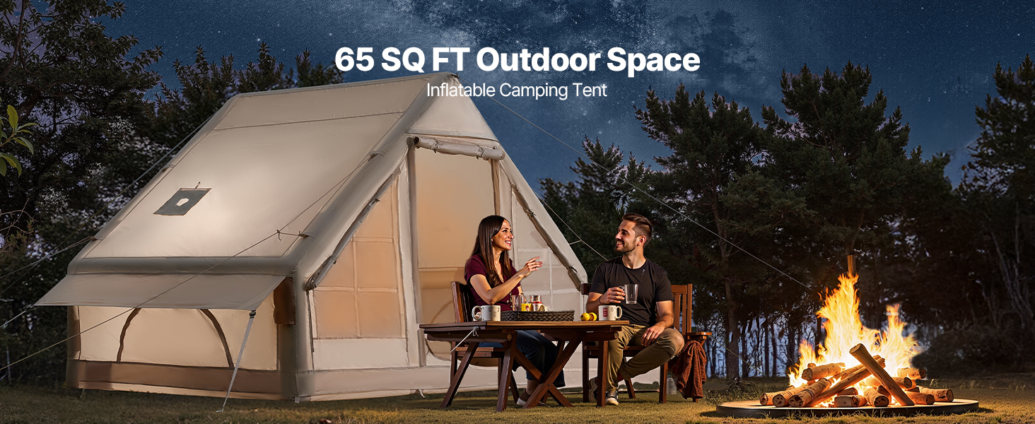 Aufblasbares Zelt fr Camping 3-5 Personen Glamping Zelt mit Pumpe 3x2x2m |  eBay.de