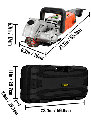 Rozadora de Pared eléctrica 220V 4 kW 7500r/min Fresadora de Muro con 5  discos de corte de 121 mm sierra de corte para piedra Ranuradora de Pared  para Operaciones de Ranurado 