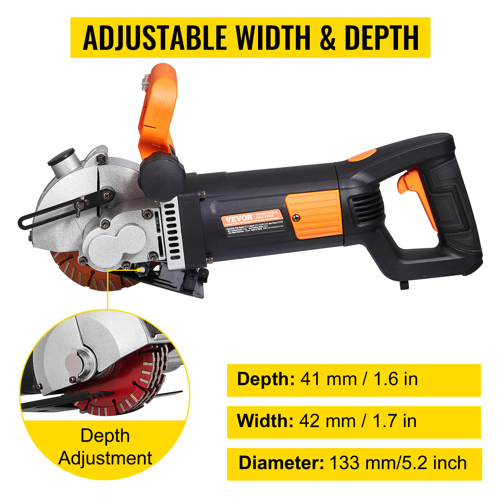 YUCHENGTECH 4800W Wall Groove Cutting Machine Chaser 110V Wall Chaser Cutting Machine Electric Wall Chaser Grooving Cutting Machine Wall Grooving Cutt - 3