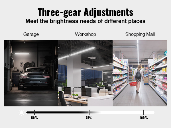 VEVOR 4 Pack LED Shop Light, 4 FT, 40W Linkable Shop Light Fixture, 4500 LM Surface & Hanging Mount Ceiling Lights 59 in Power Cords with ON/OFF Switch, for Garage Warehouse Home Workkshop and Office
