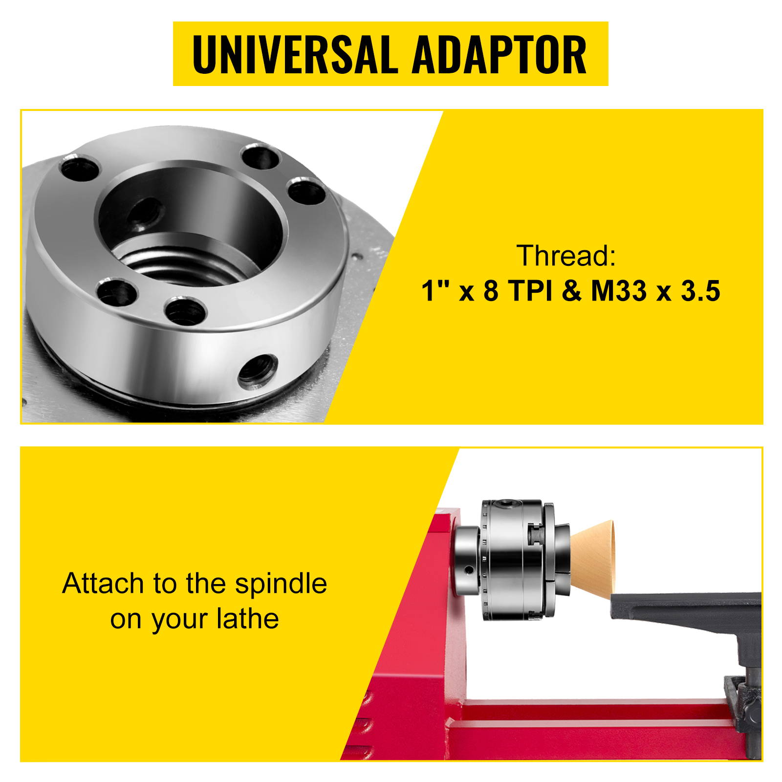 PAULIMOT Flangia Di Montaggio Per Mandrino 100/125 Mm - Adatta Per Tavole Rotanti Vertex HV-6, VU-150, Accessorio Per Tornio