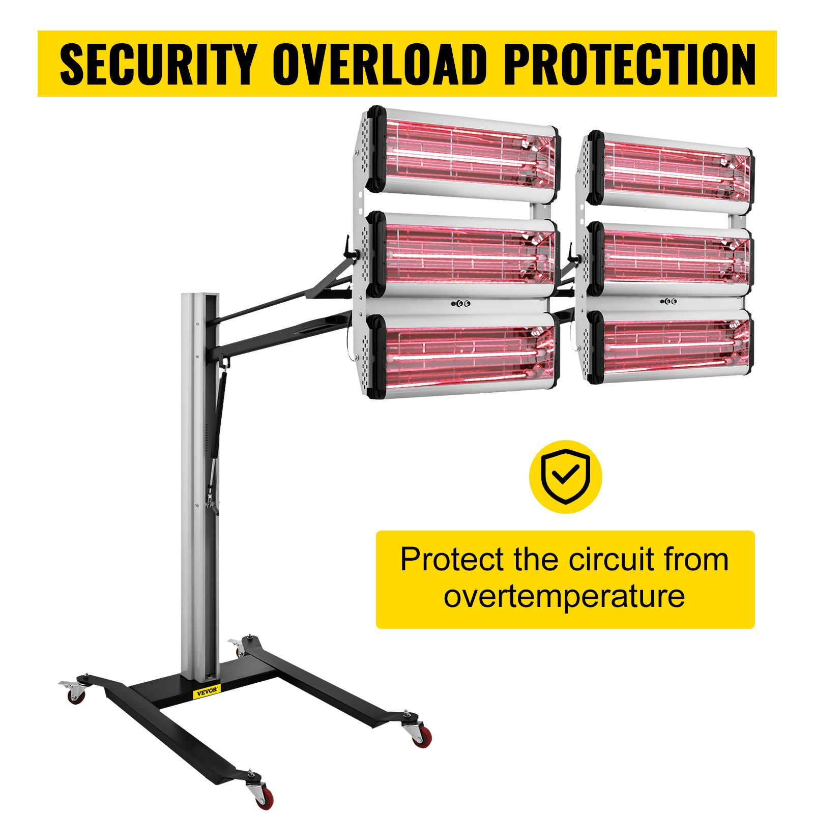 VEVOR 6000W Paint Curing Lamp, Infrared Curing Lamp, 110V Paint Baking ...