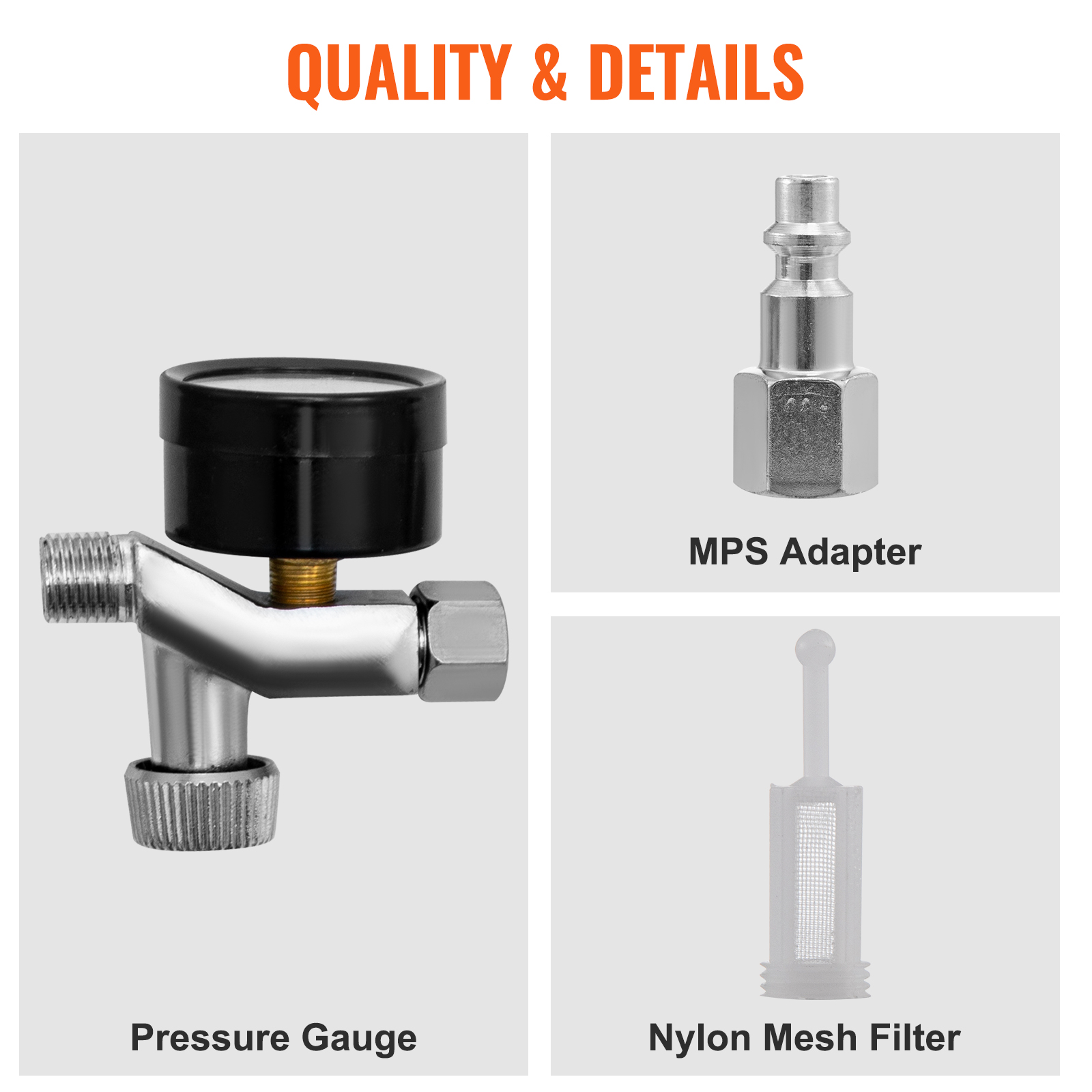 VEVOR HVLP Auto Paint Air Spray Gun Kit Gravity Feed Car Primer 1.3/1.7mm Nozzle