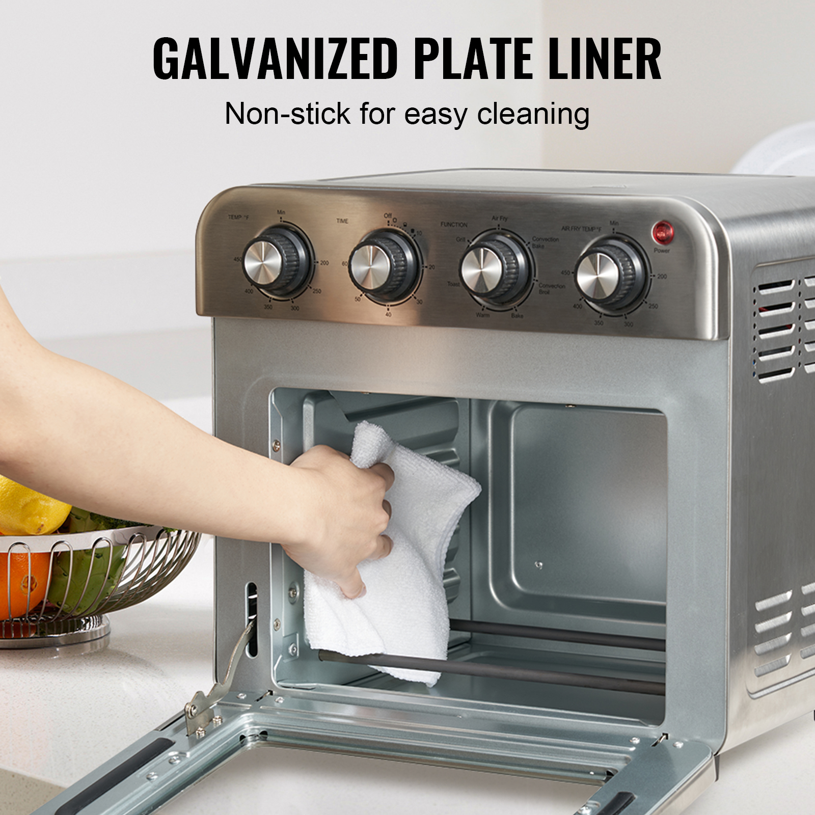 Stainless Steel Air Fryer Toaster Oven with Convection and Steam Cooking