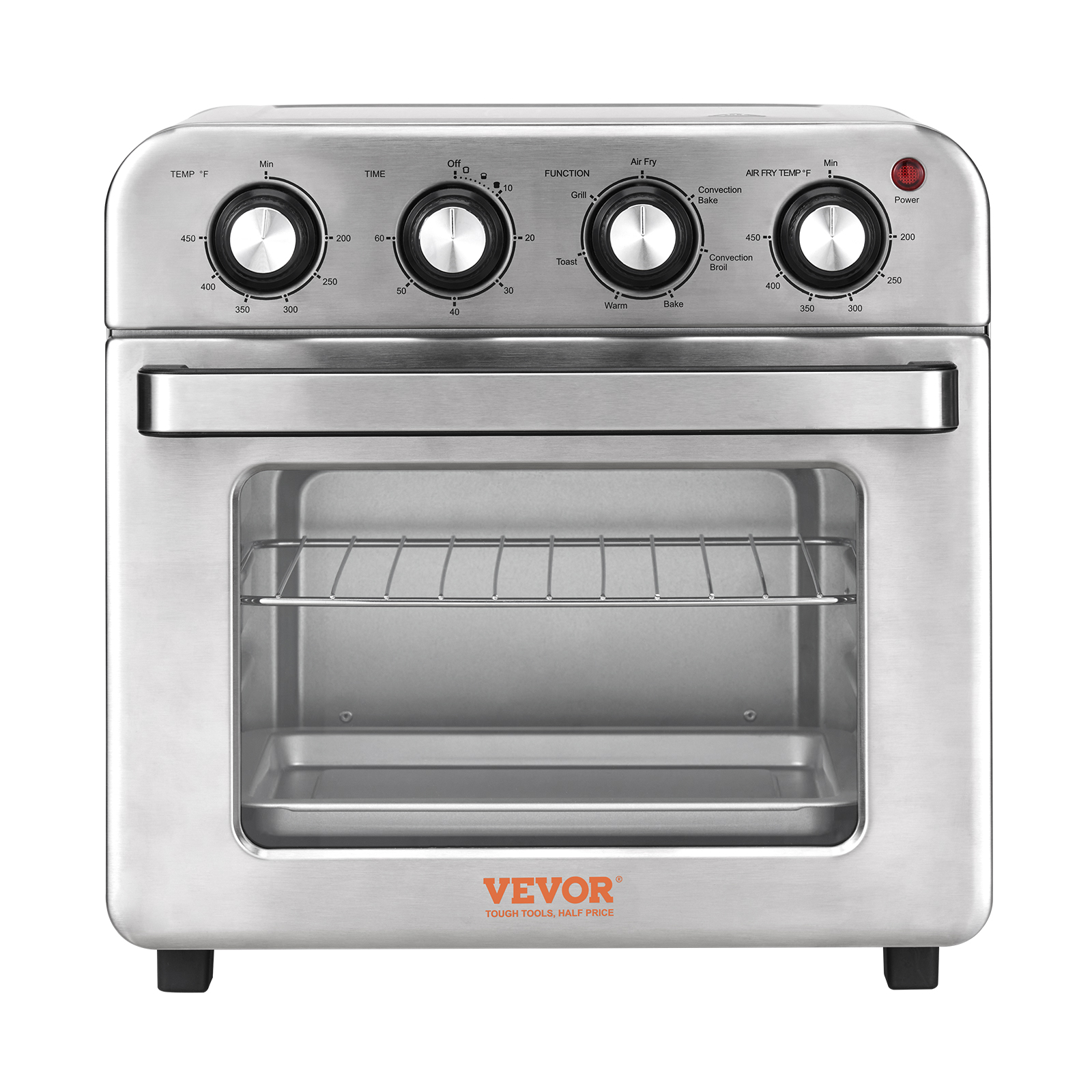 Stainless Steel Air Fryer Toaster Oven with Convection and Steam Cooking
