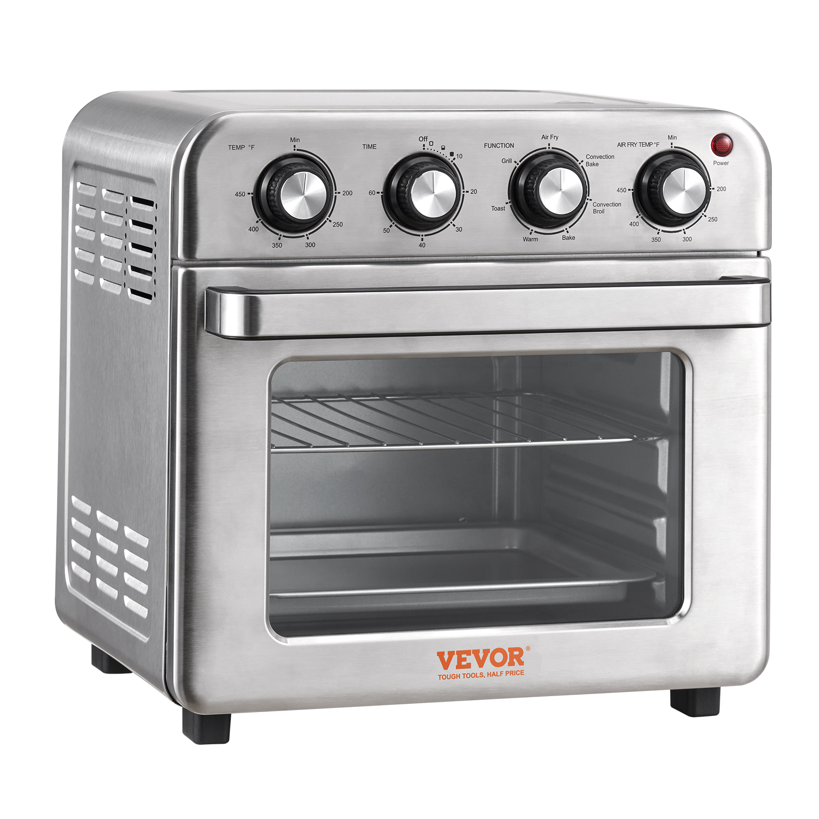 Stainless Steel Air Fryer Toaster Oven with Convection and Steam Cooking