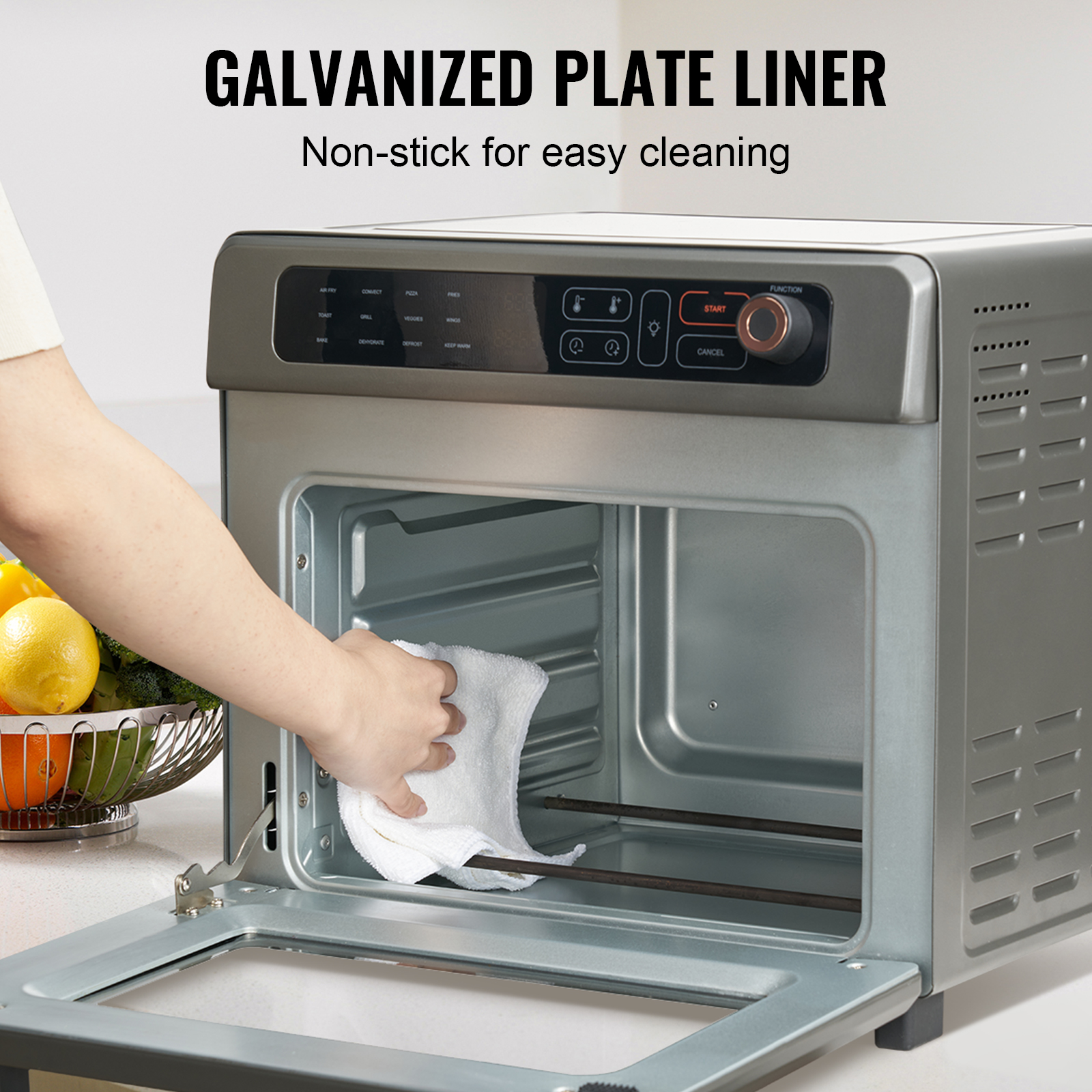 Stainless Steel Air Fryer Toaster Oven with Convection and Steam Cooking