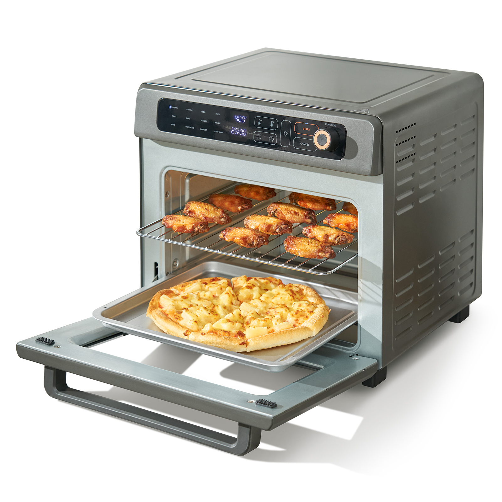 Stainless Steel Air Fryer Toaster Oven with Convection and Steam Cooking