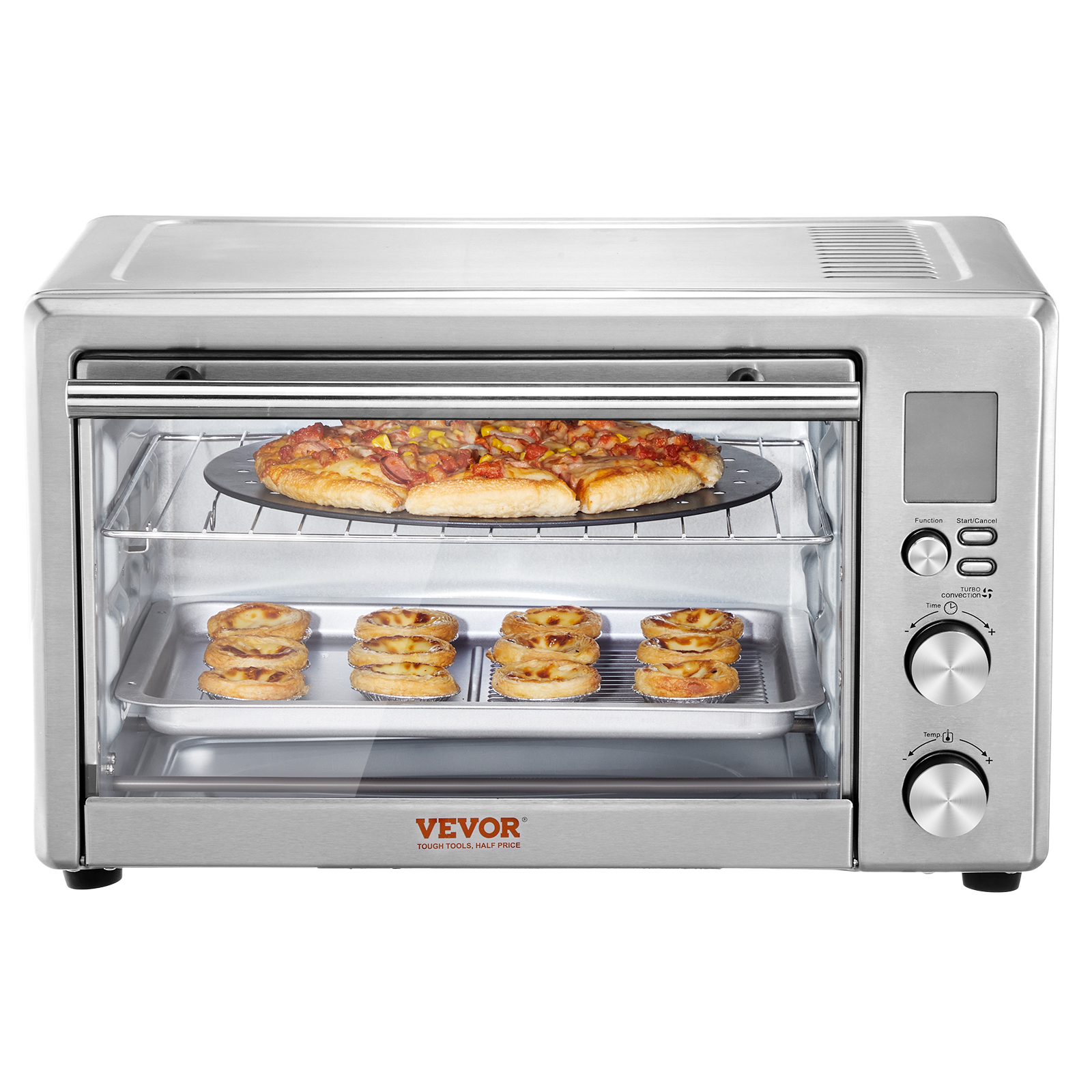 Stainless Steel Air Fryer Toaster Oven with Convection and Steam Cooking