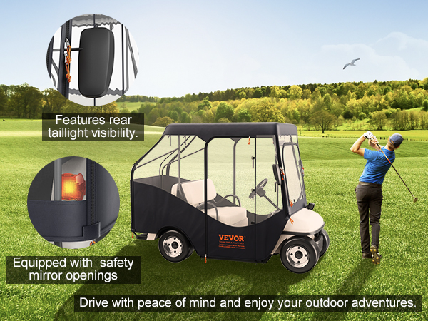 VEVOR 4 Passenger Golf Cart Cover Waterproof Driving Enclosure