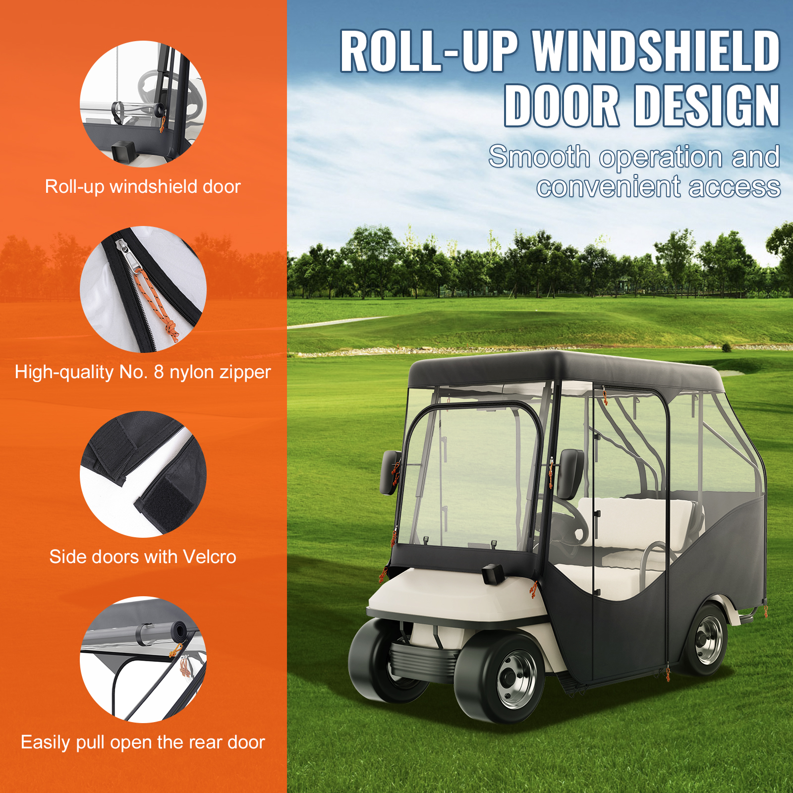 4/2 Passenger Golf Cart Cover 600D/420D Polyester Waterproof Cover - Picture 55 of 62
