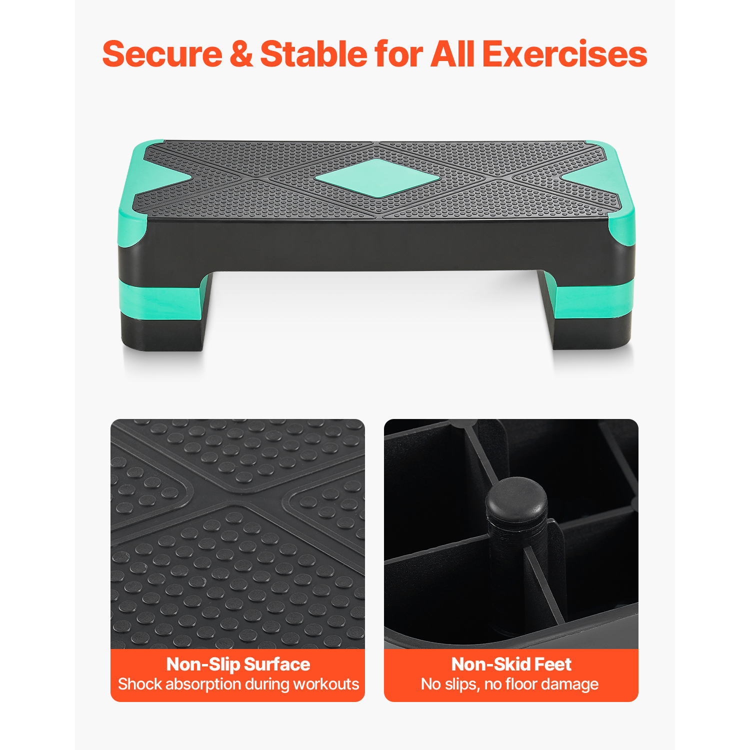 Uimoso Adjustable Aerobic Step Platform with 4 Risers for Fitness Workouts