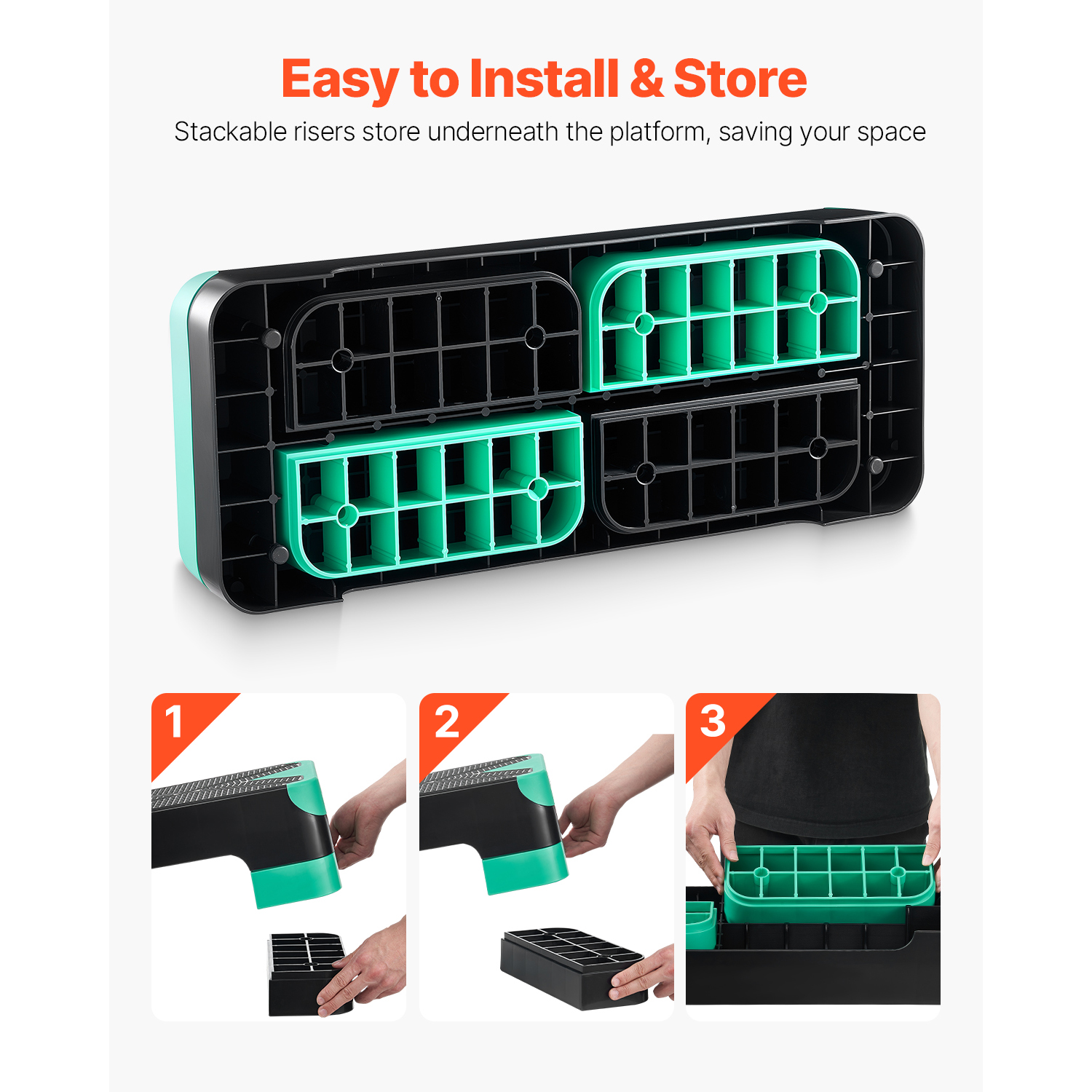 Uimoso Adjustable Aerobic Step Platform with 4 Risers for Fitness Workouts