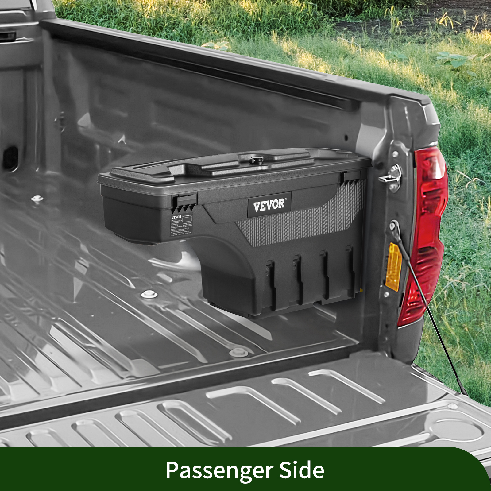 VEVOR Truck Bed Storage Box, Lockable Lid, Waterproof ABS Wheel Well Tool Box 6.6 Gal/20 L, Compatible with Chevrolet Silverado