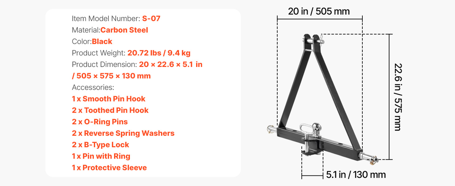 Point Hitch Receiver A100 1.11w