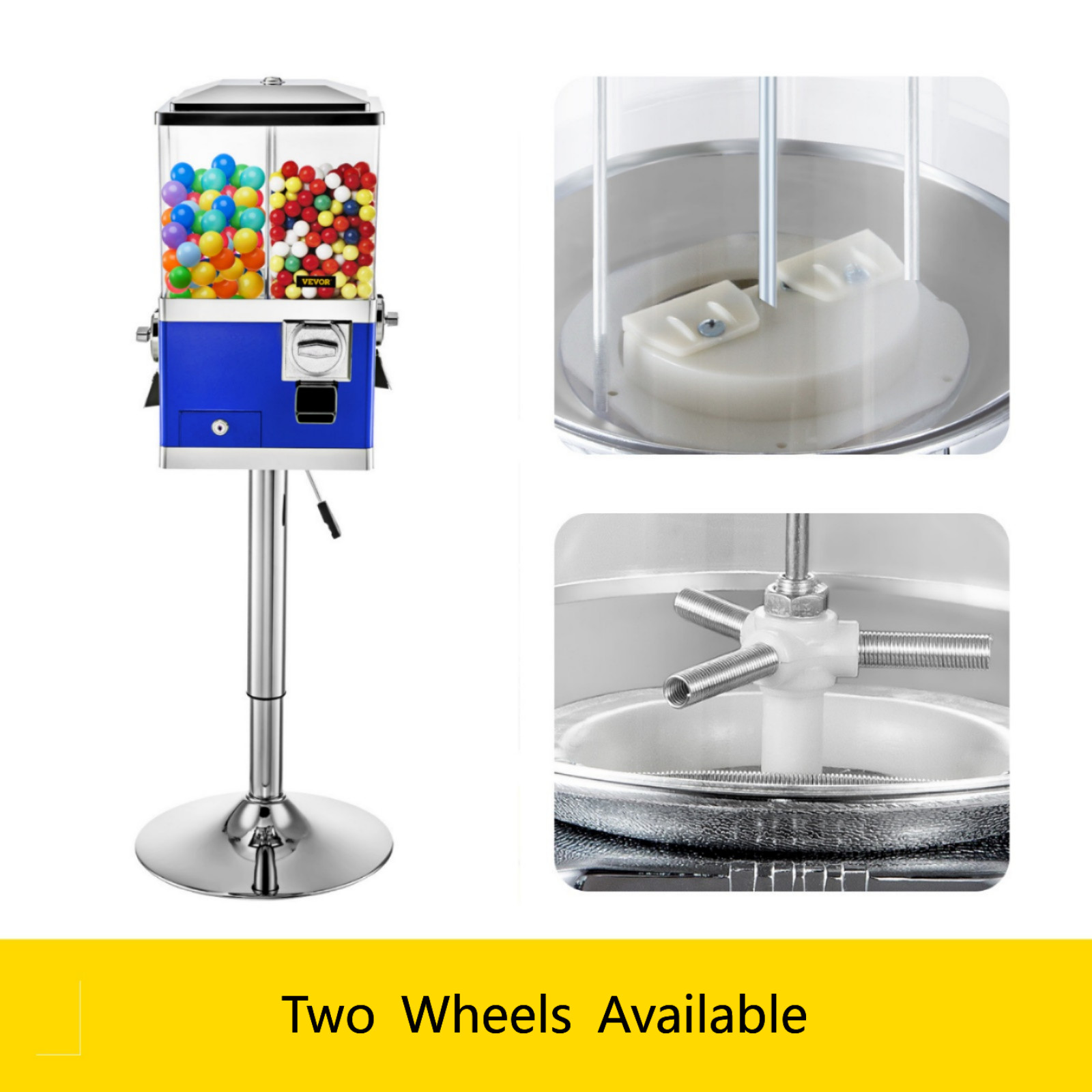 2 Large Or Top U-Turn Vending Candy Machine canisters without candy wheels. 