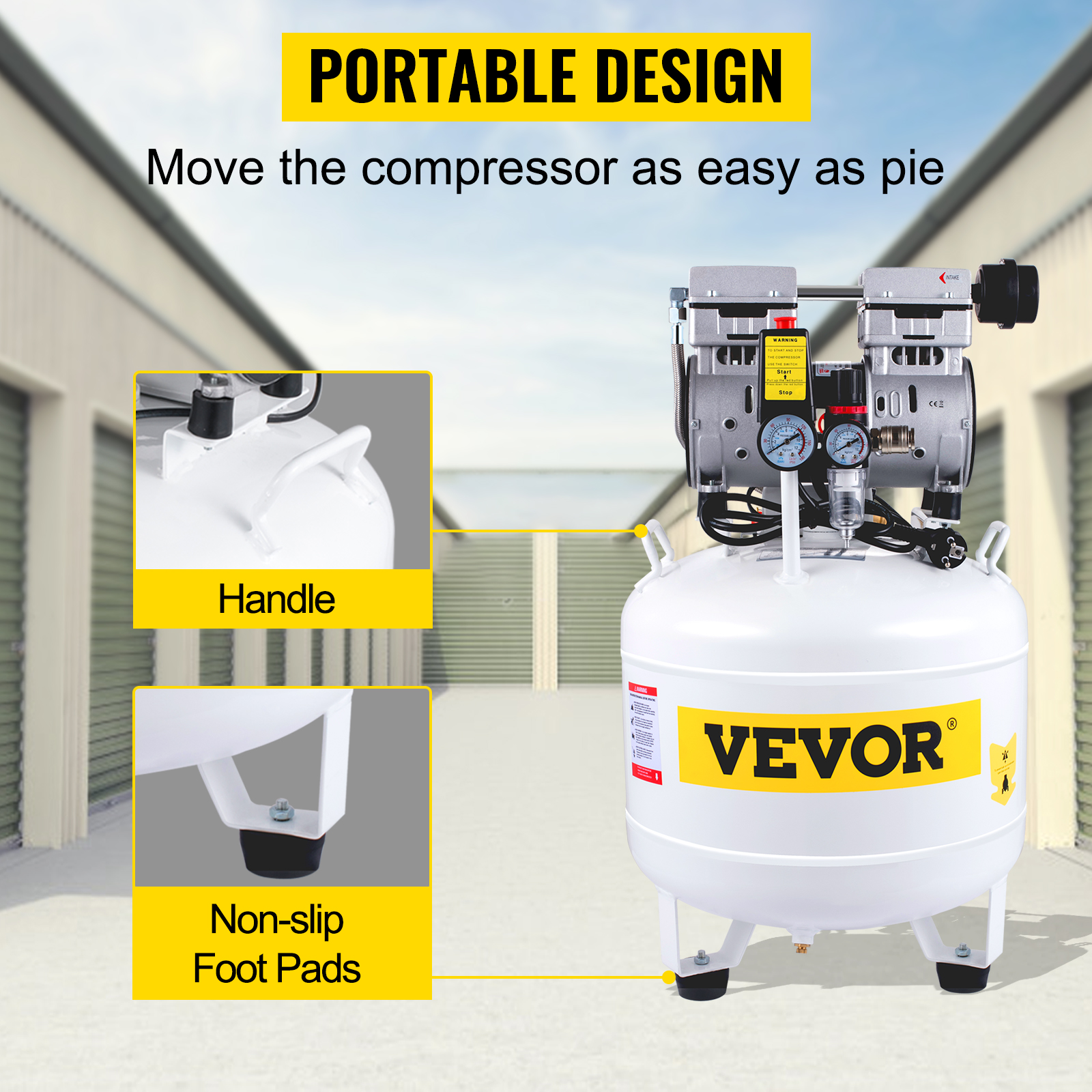 VEVOR VEVOR PCP Air Compressor, 350W 2700 RPM Portable Diving Compressor,  4500 Psi High Pressure w/8 mm Quick Connector & Built-in Cooling Fan, 1.5L  Tank Auto-shutoff Design Powered by Home & Car