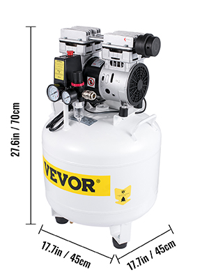 Compressore D'Aria Senza Olio 750W Silenzioso – Motore In Rame, 145 L/min, 69 DB, 8 Bar