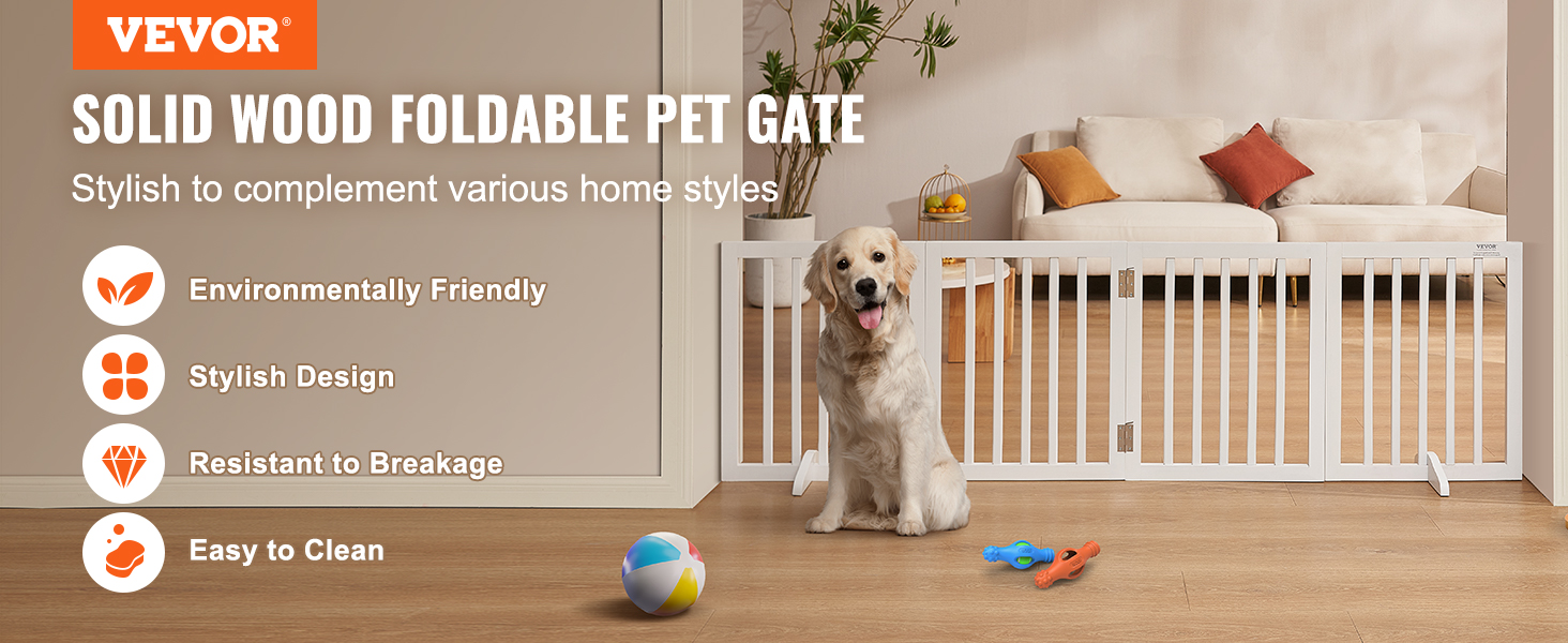 Puerta independiente para mascotas para perros, puerta plegable de madera  para perros para casa, puerta interior para perros para escaleras, puertas