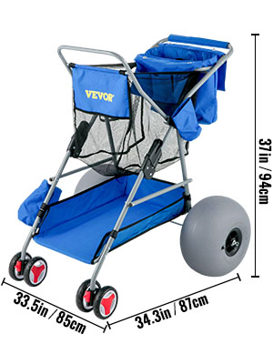 VEVOR Beach Carts for Sand, 23\ x 15\ Cargo Deck, w/ 13\ TPU