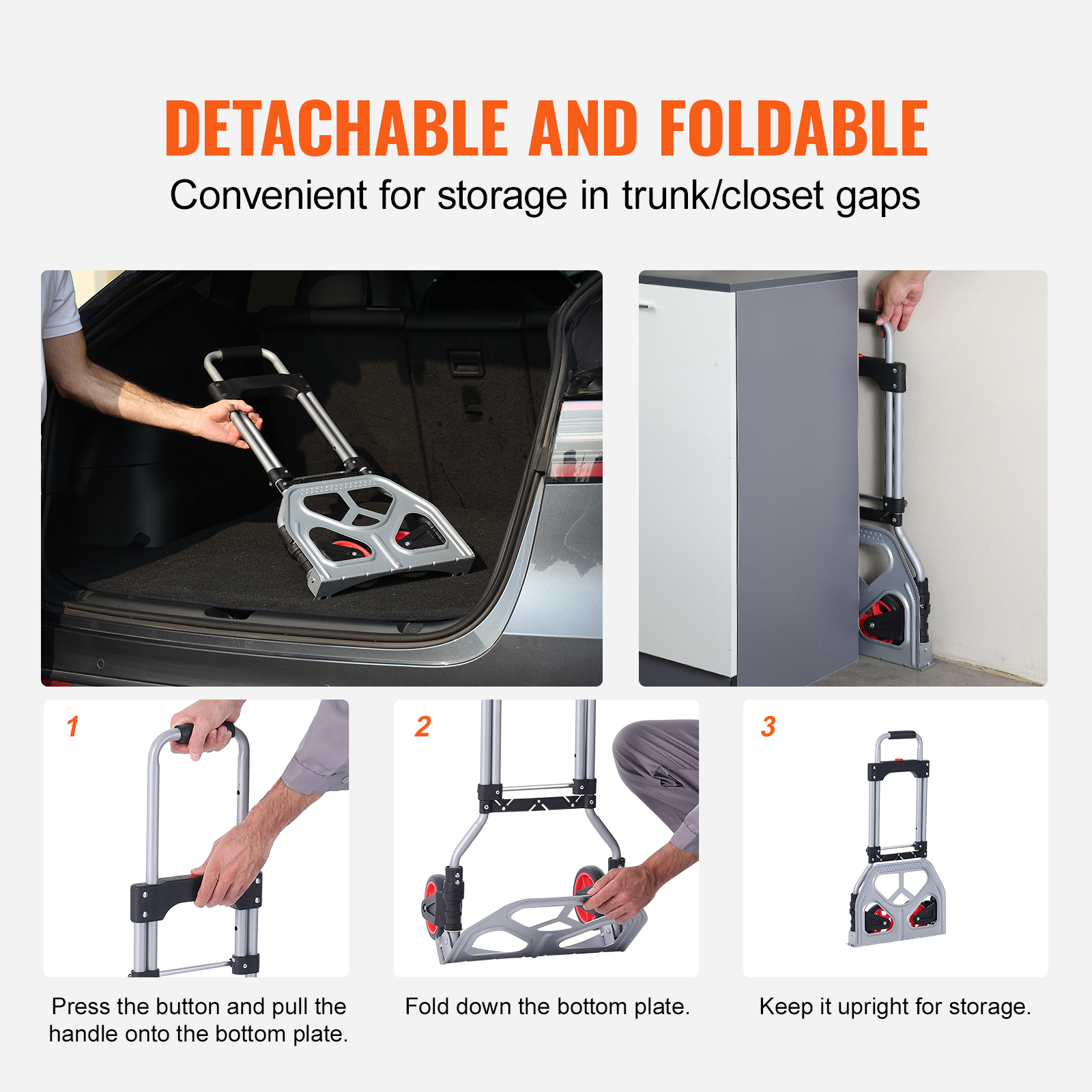 VEVOR Folding Hand Truck Aluminum Luggage Trolley Cart Dolly 176 / 309 / 275 lbs - Bild 7 von 37