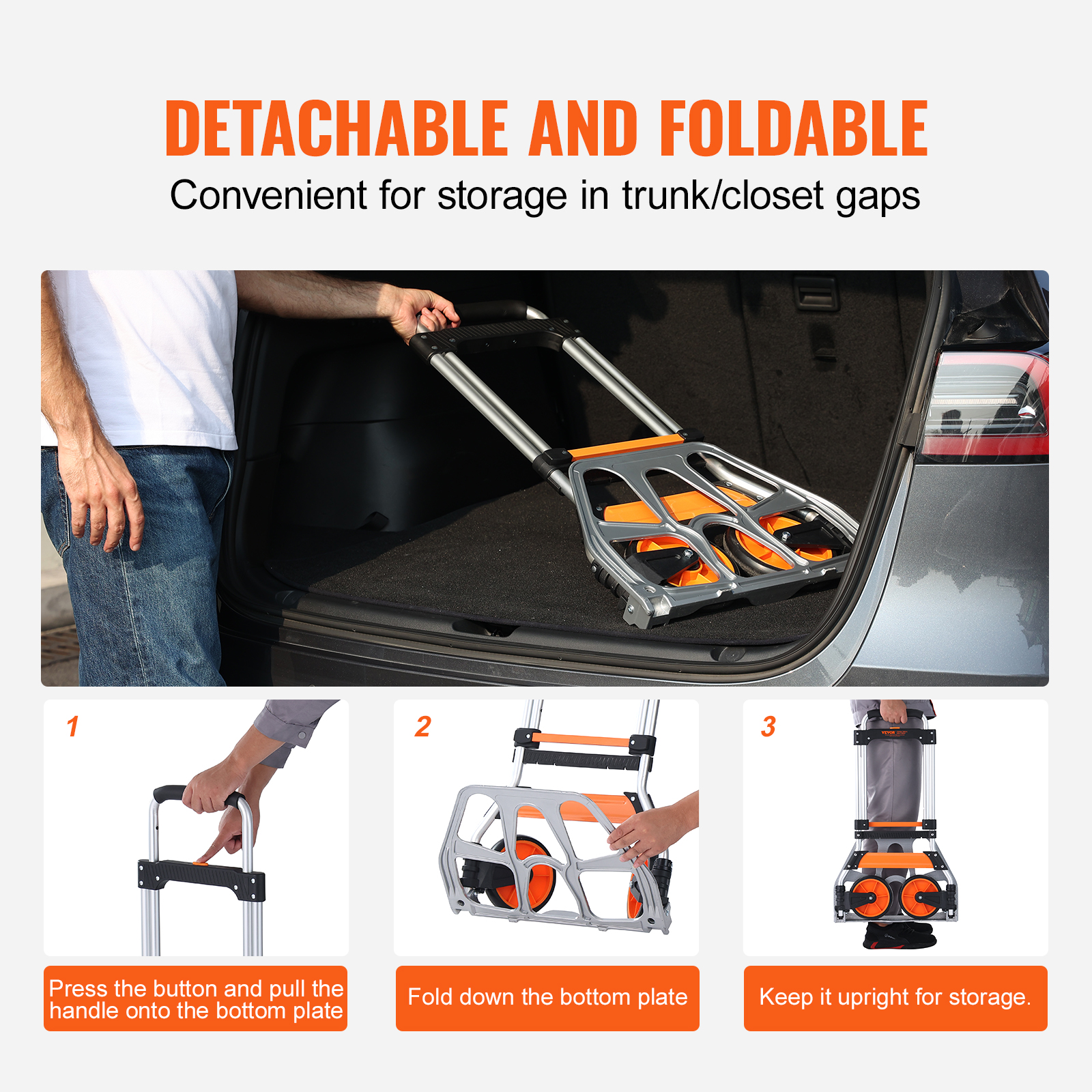 VEVOR Folding Hand Truck Aluminum Luggage Trolley Cart Dolly 176 / 309 / 275 lbs - Bild 31 von 37