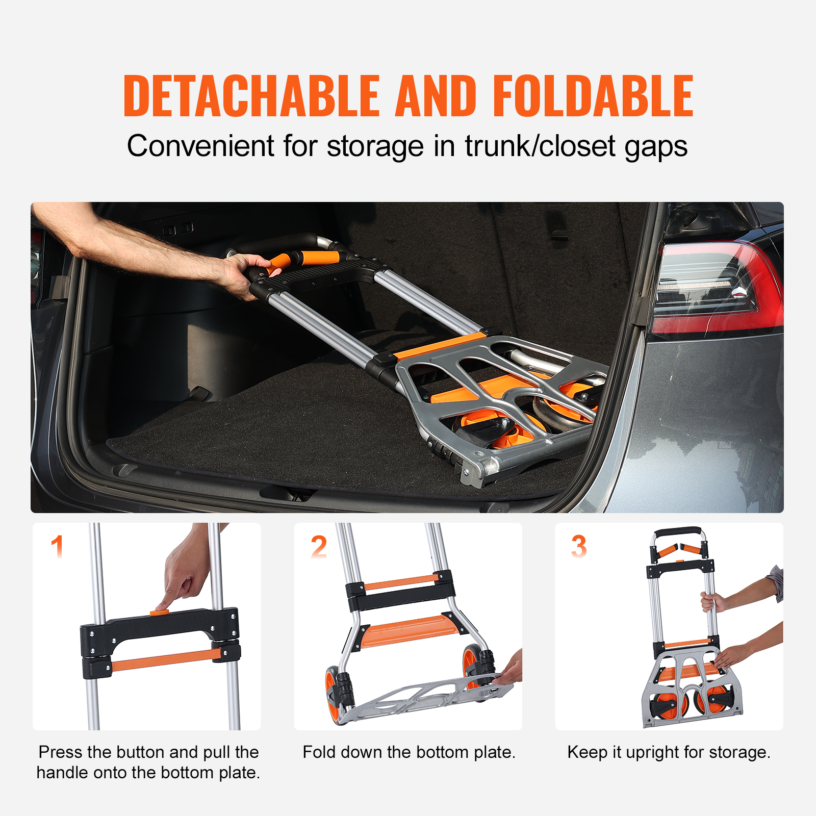VEVOR Folding Hand Truck Aluminum Luggage Trolley Cart Dolly 176 / 309 / 275 lbs - Bild 19 von 37