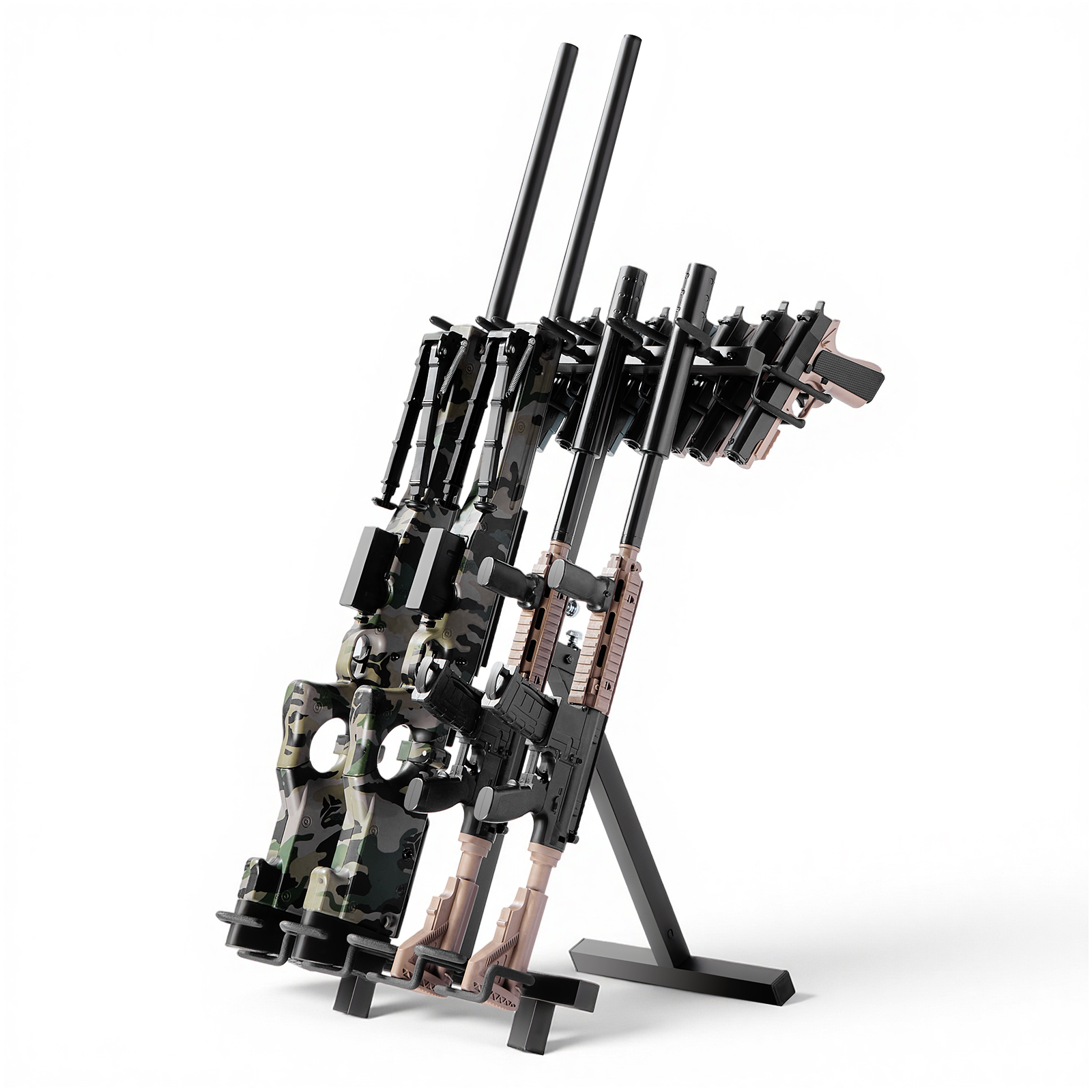 Tactcal Gun Rack VEVOR Gun Rack Wall Mount/Floor Standing Tactical Rack Holds 2/3/4/5/6 ...