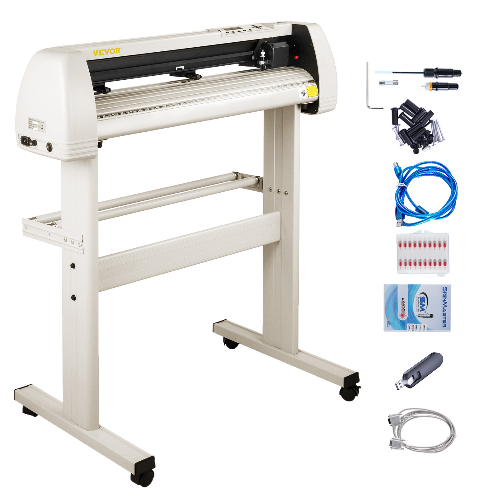 VEVOR Vinyl Cutter 53 Inch Plotter Machine Automatic Paper Feed Vinyl  Cutter Plotter Speed Adjustable Sign Cutting with Floor Stand Signmaster