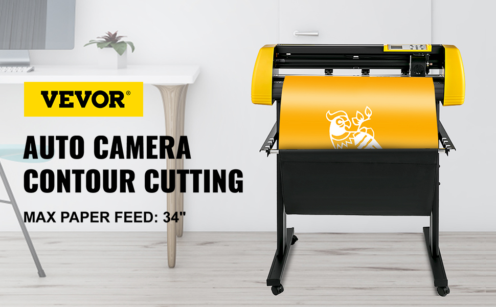 VEVOR Vinyl Cutter Machine, 870mm Cutting Plotter, Automatic Camera