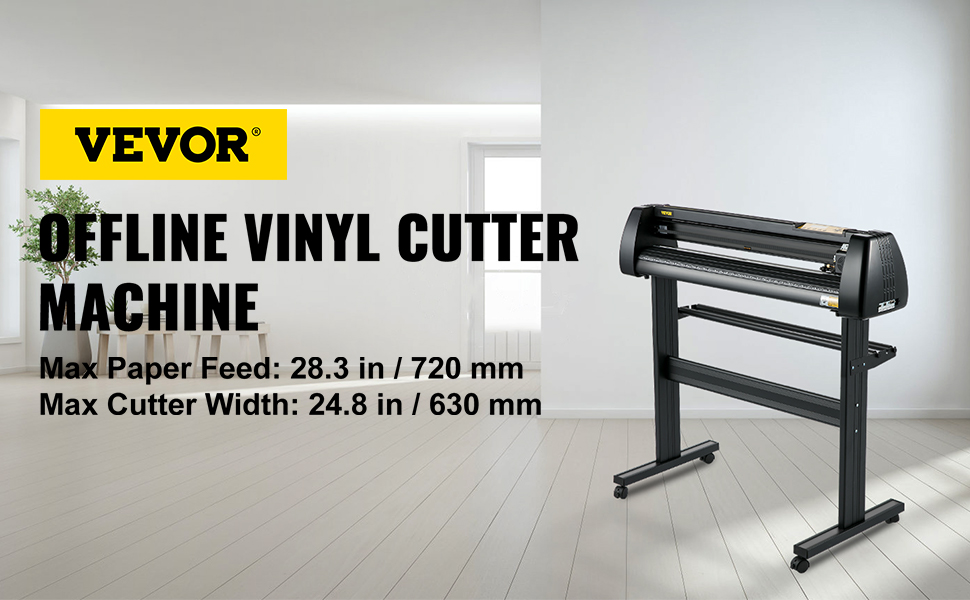 VEVOR Vinyl Cutter 28 inch Vinyl Cutter Machine with 20 Blades Maximum Paper Feed 720mm Vinyl Plotter Cutter Machine with Sturdy Floor Stand