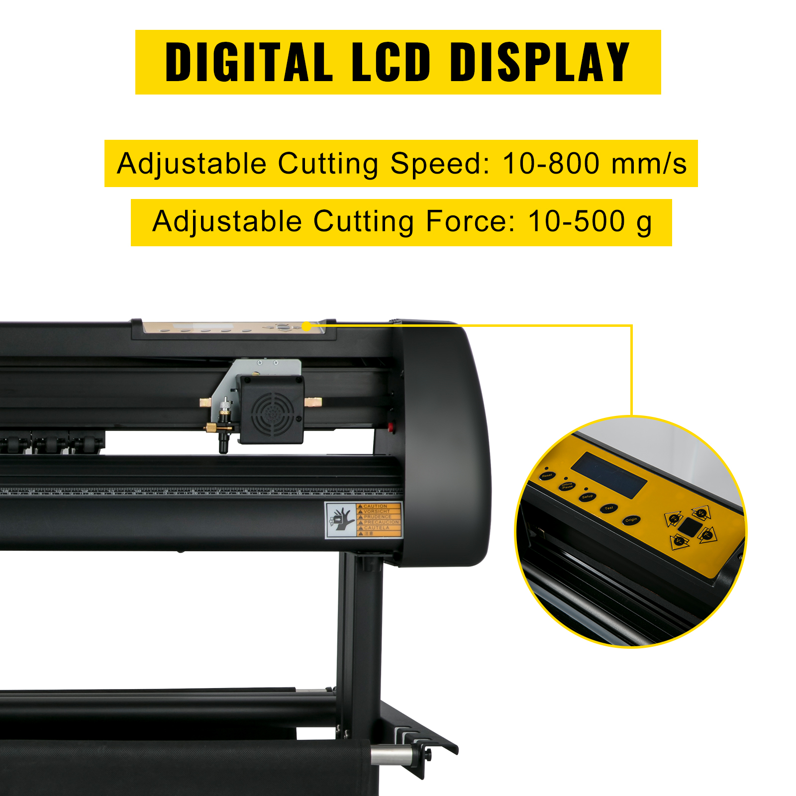  VEVOR Vinyl Cutter, 14 in / 375 mm Vinyl Plotter, Off-line  Cutting Machine w/LCD, Desktop Design, Adjustable Force and Speed for Sign  Making Plotter Cutter, Available with COM, USB and U-Disk