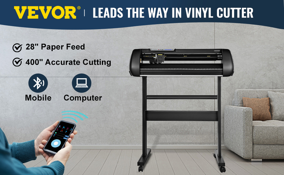 VEVOR Vinyl Cutter Machine, 28in Offline Bluetooth Cutting Plotter