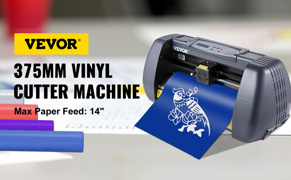 VEVOR Vinyl Cutter Machine Upgraded 28 inch Paper Feed Cutting Plotter Bundle Adjustable Force & Speed Vinyl Printer with Powerful Stepper Motors