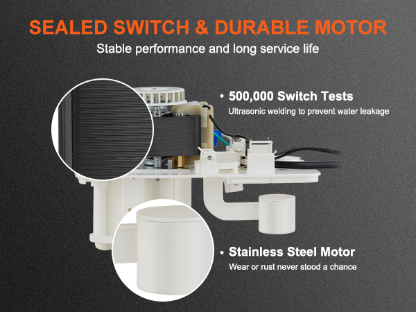 VEVOR Condensate Removal Pump, 1/50 HP, 65 GPH, 15 ft Lift, 115V ...
