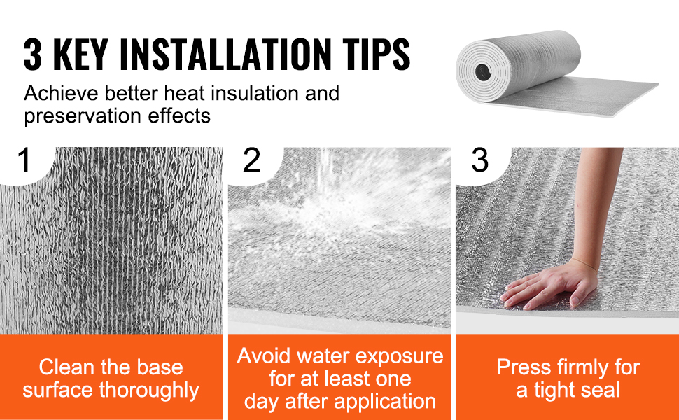 VEVOR Double Reflective Insulation Roll Foam Core Radiant Barrier 48 in