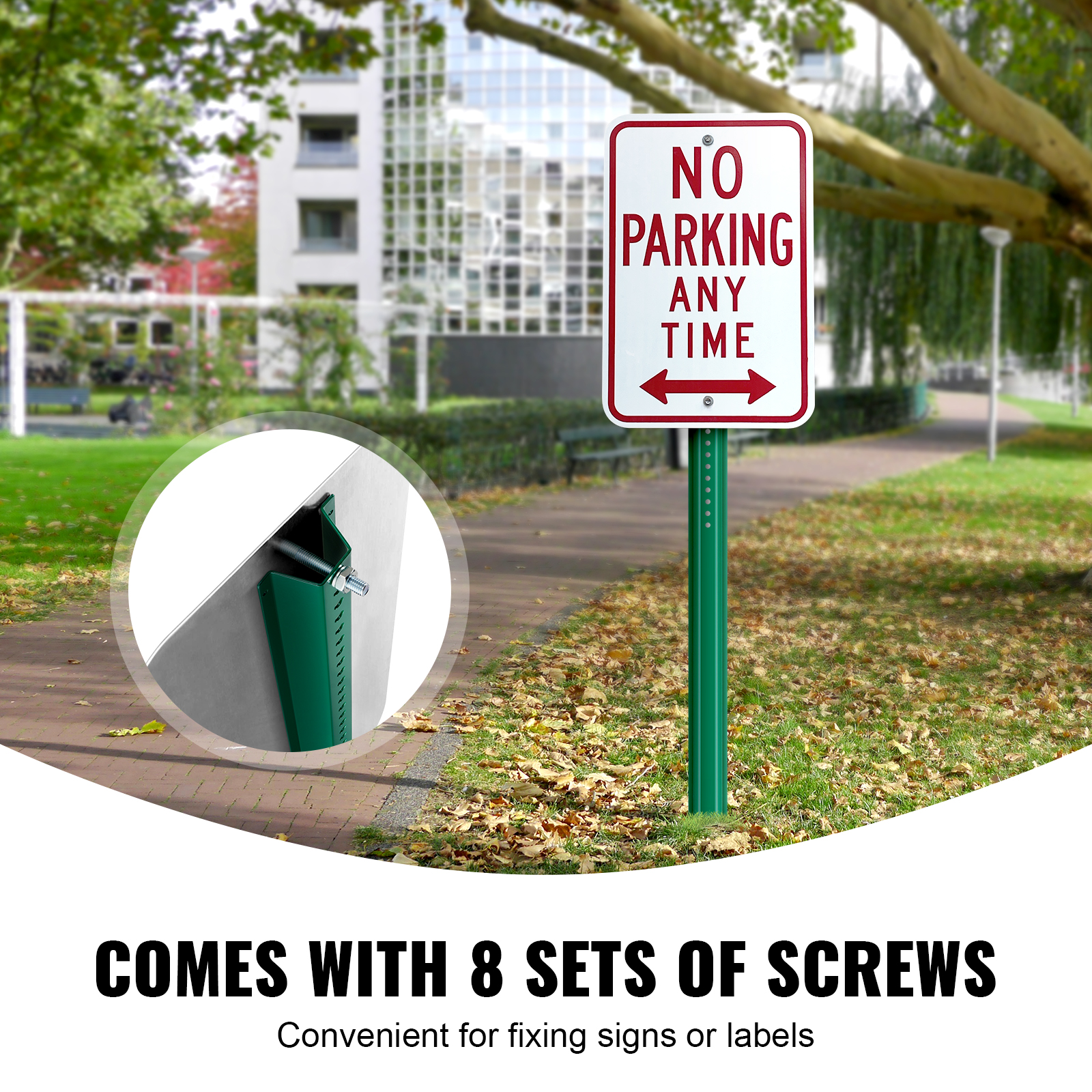 Fake Sign Post Cast Iron Sign Post 4/5/6/8ft U-Channel Sign Stand with Wheels Black ...