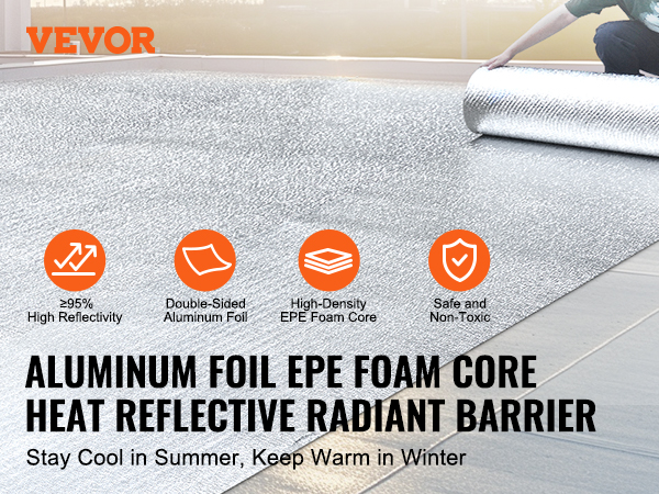 Mophorn Rollo De Aislamiento Reflectante Doble, Barrera Radiante Con Núcleo De Espuma, 3,2 Mm - Foto 10