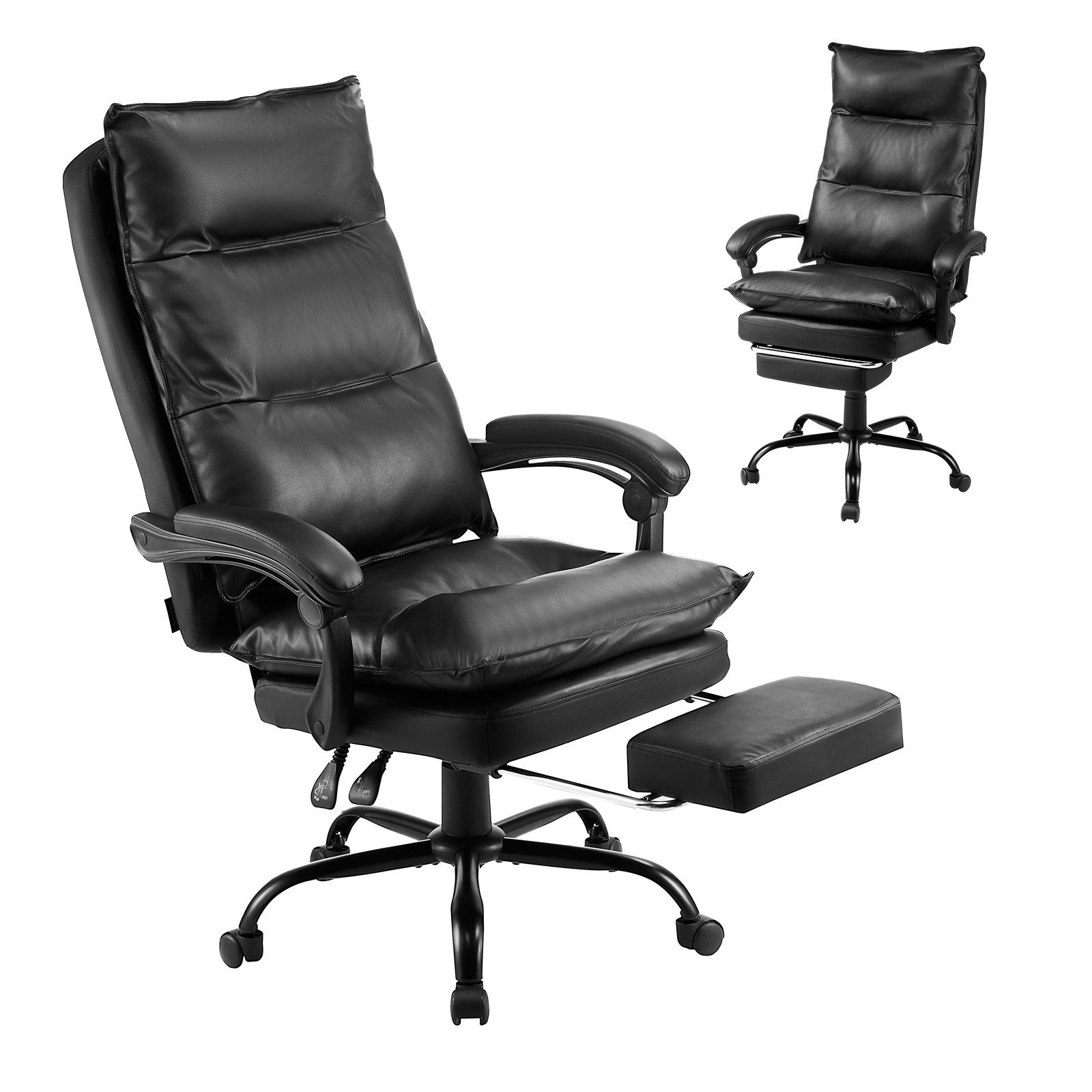 Executive Office Chair High Back Chair with Footrest Lumbar Pillow