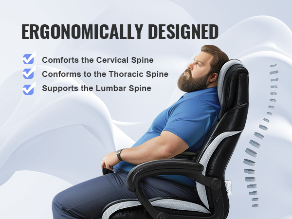 thumbnail image 2 of Big And Tall Office Chair 600lbs - Ergonomic Executive Chair With Lumbar Support & Adjustable Armrests 2 of 10