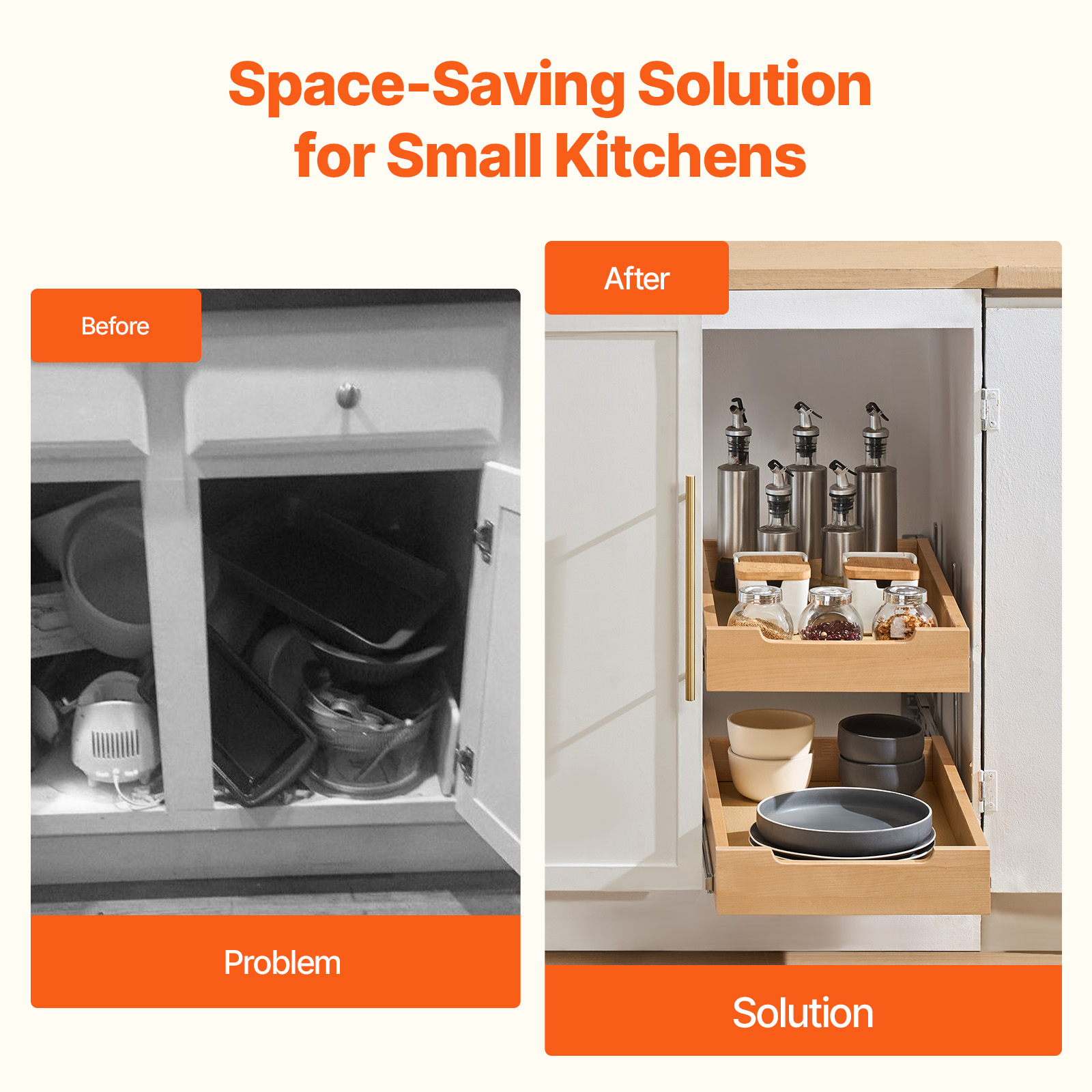 Kitchen Slide Out Wood Drawer 14"/15"/18"/20"/21" Cabinet Shelf Pull Out Storage - Picture 52 of 72