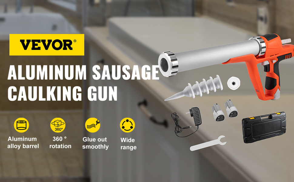 Sausage Caulking Gun, 10/20-Ounce, Aluminum Material