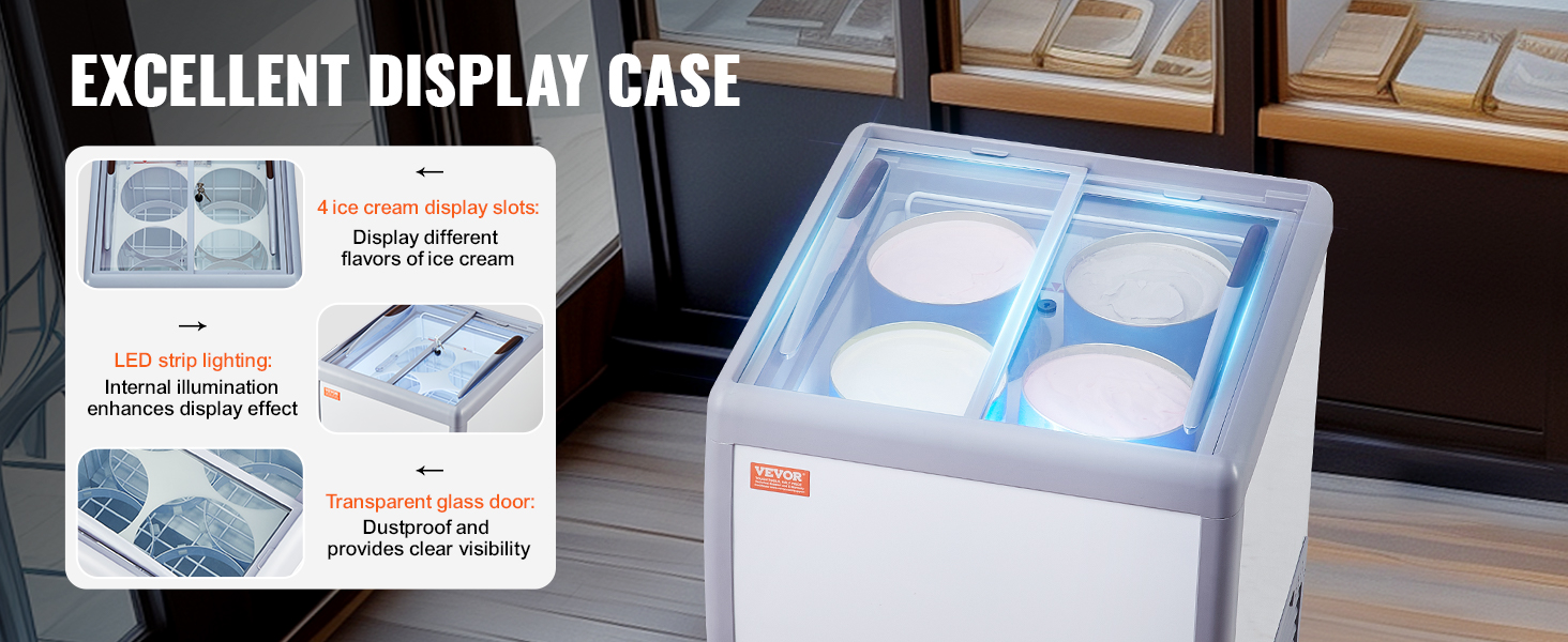 Koolmore 70 Inch Ice Cream Dipping Cabinet With Ghana