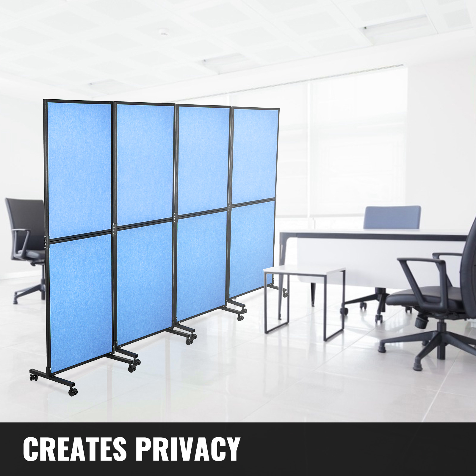 Vevor Acoustic Room Divider Office Partition 24"x66" Cubicle Divider Light Blue VEVOR US