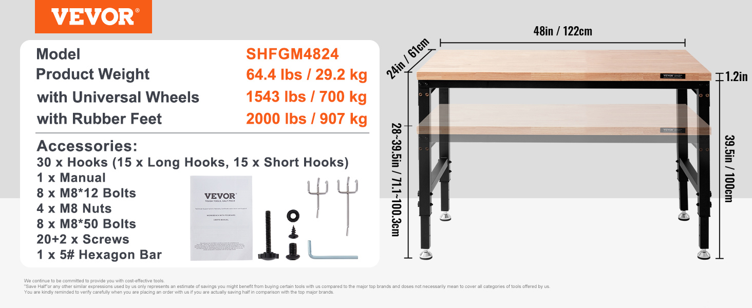 Work bench,power outlets,universal wheels