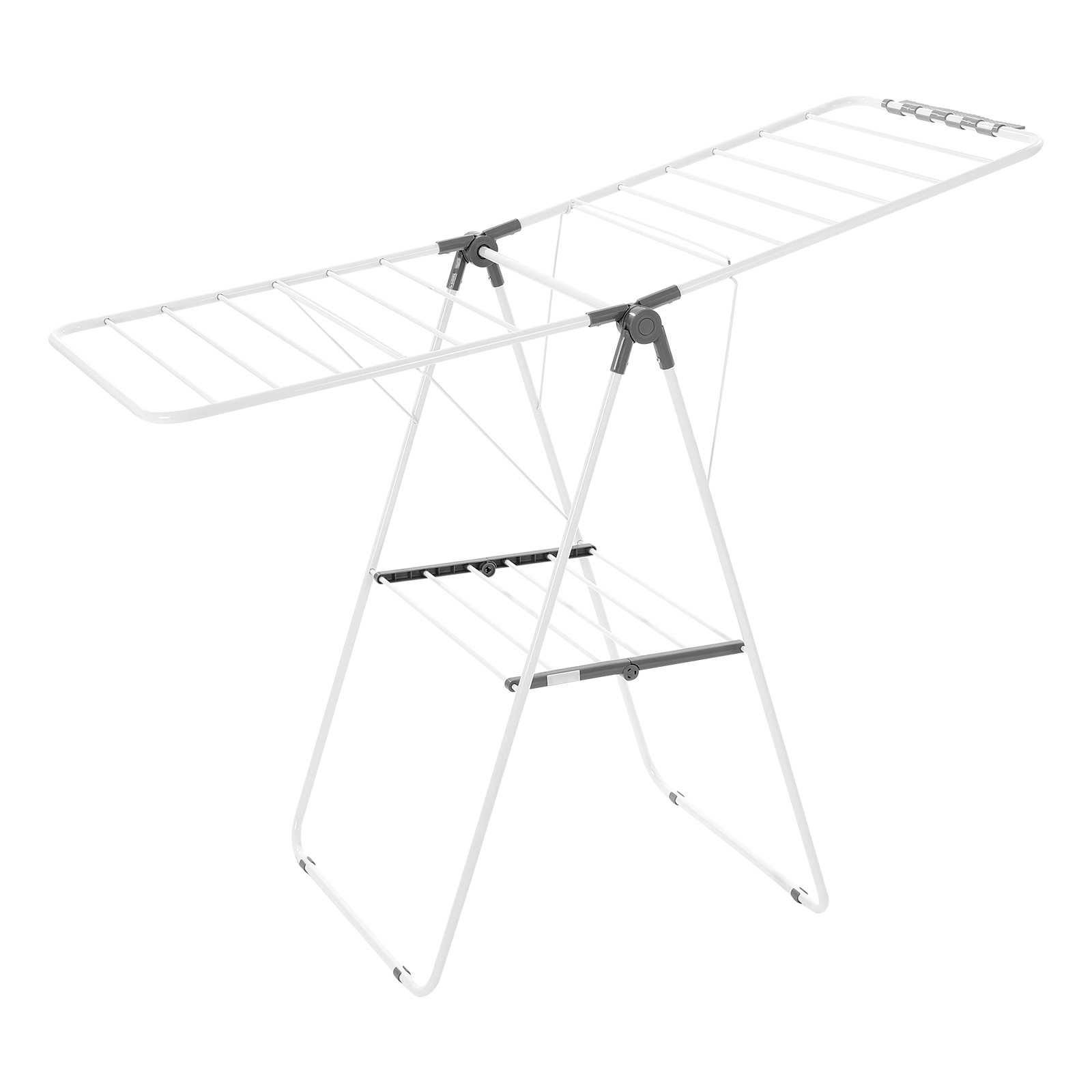 Uimoso Adjustable 2/4-Tier Folding Clothes Drying Rack with Sock Clips & Rods