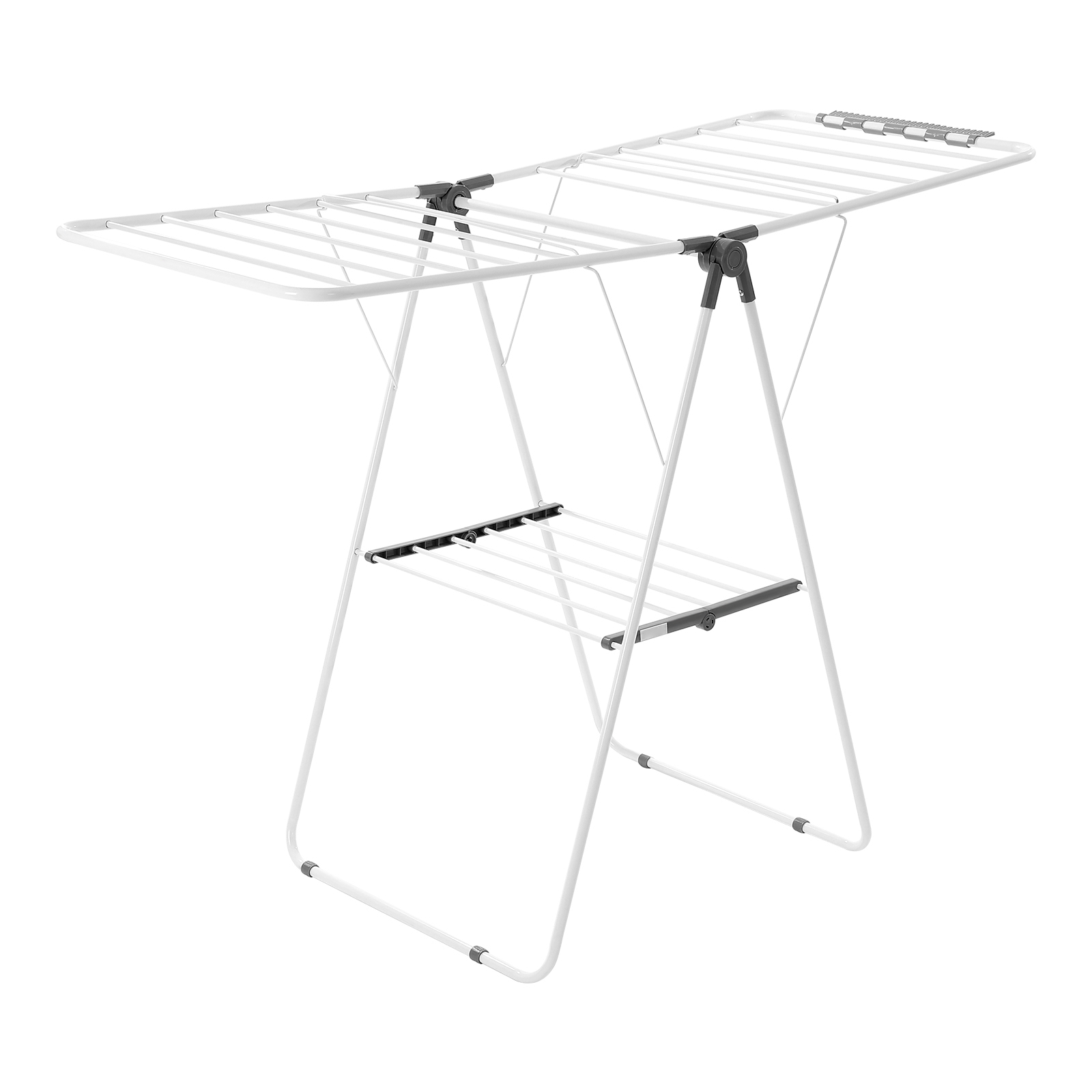 Uimoso Adjustable 2/4-Tier Folding Clothes Drying Rack with Sock Clips & Rods