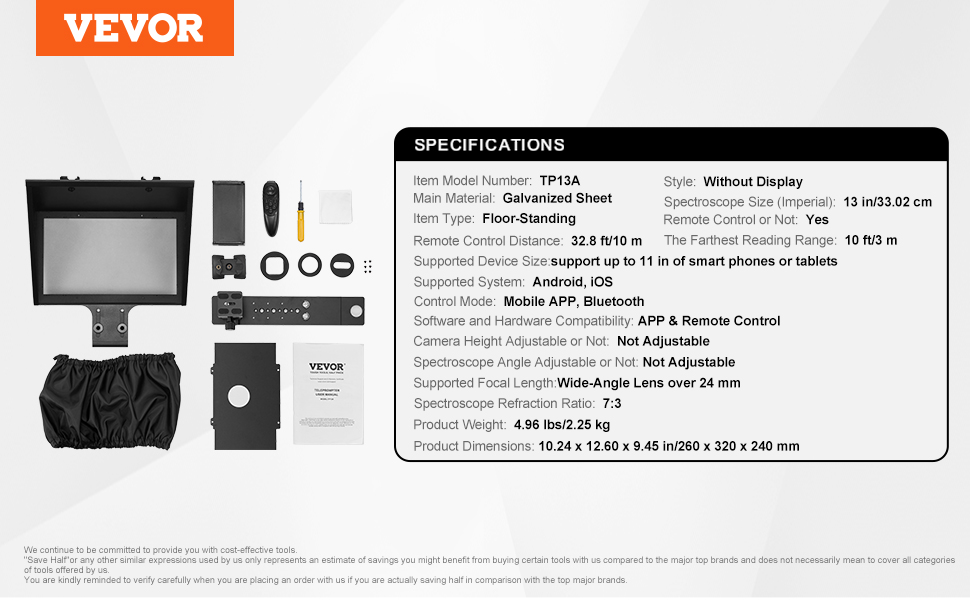 Vevor Teleprompter De Piso De Con Control Remoto Para Transmisi N