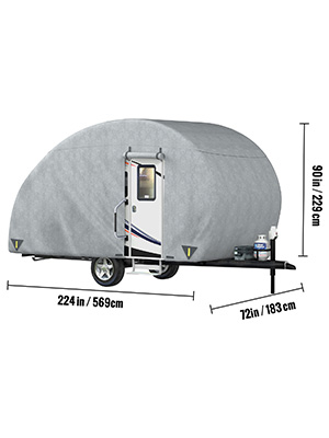 Housse caravane goutte d'eau, pour 5,5 - 6,1 m, 4 couches de couverture