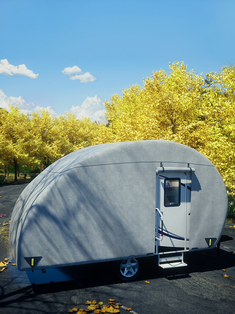 Teardrop Trailer Cover,Fit for 18-20 ft,4 Layers Cover